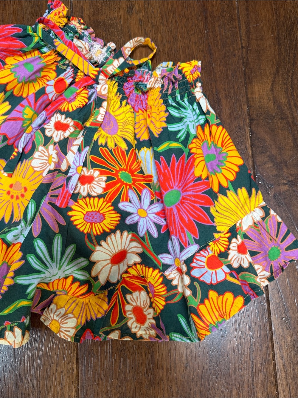 Montce - Women’s Floral Ruffle Boho Shorts - Coverup - Size: Medium - Picture 2 of 7